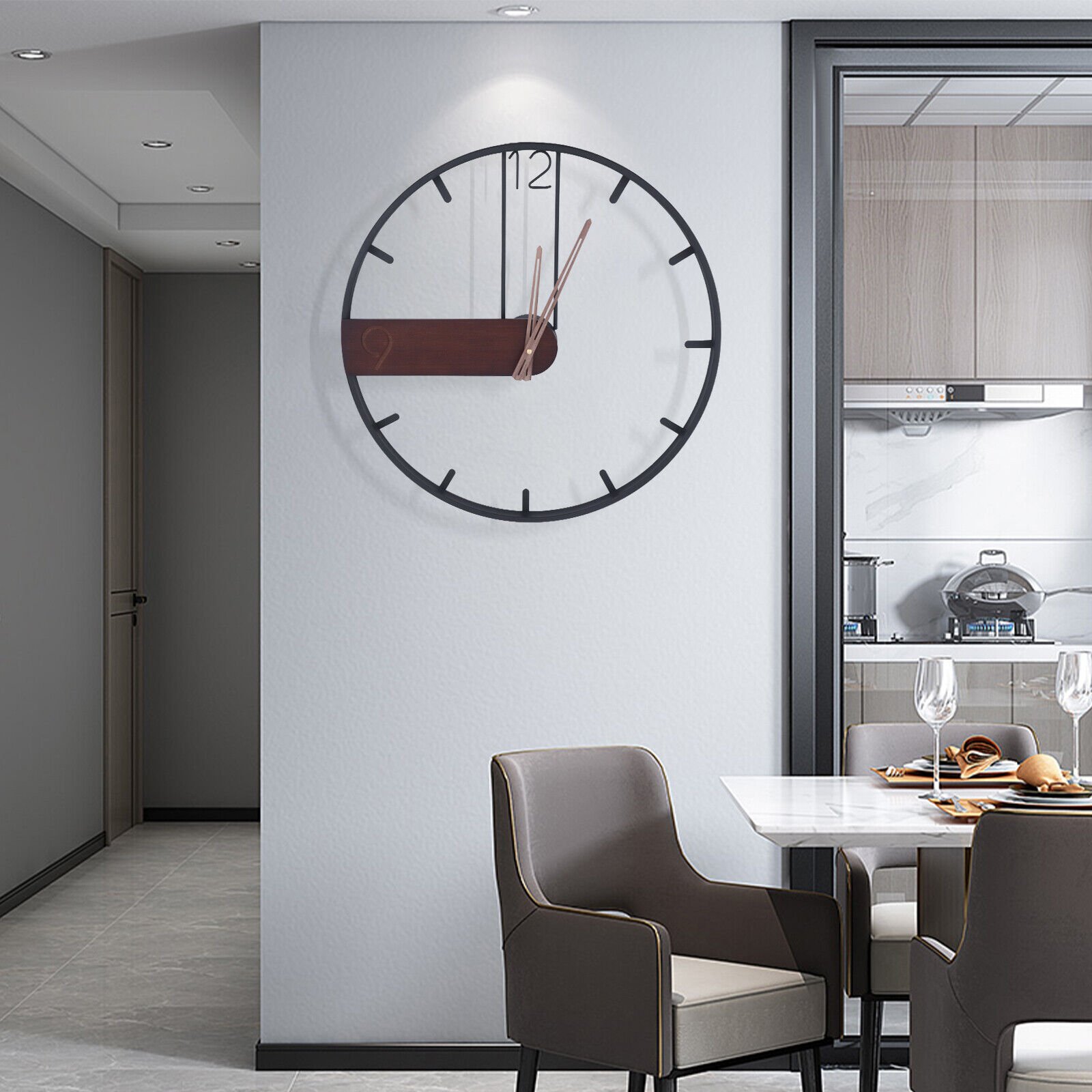 53cm Extra Large Modern Metal Wall Clock Round Non-Numeric Home Nordic Decor