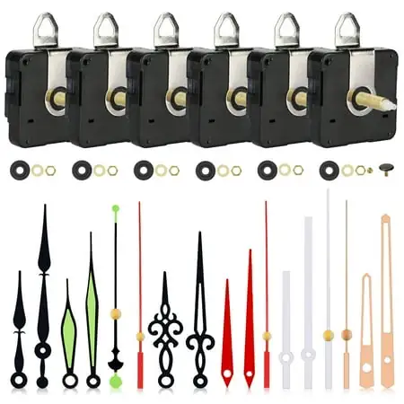 6 pairs Hands Quartz Clock Movement Mechanism, EEEkit Battery Operated High Torque Long Shaft Wall