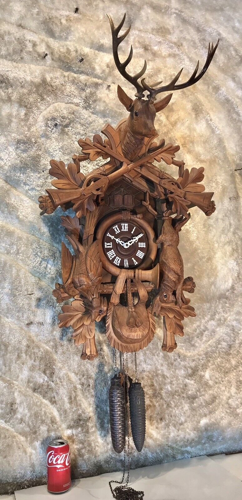 7 Days Germany Black Forest Strike,Swiss Musical hunting Cuckoo Clock