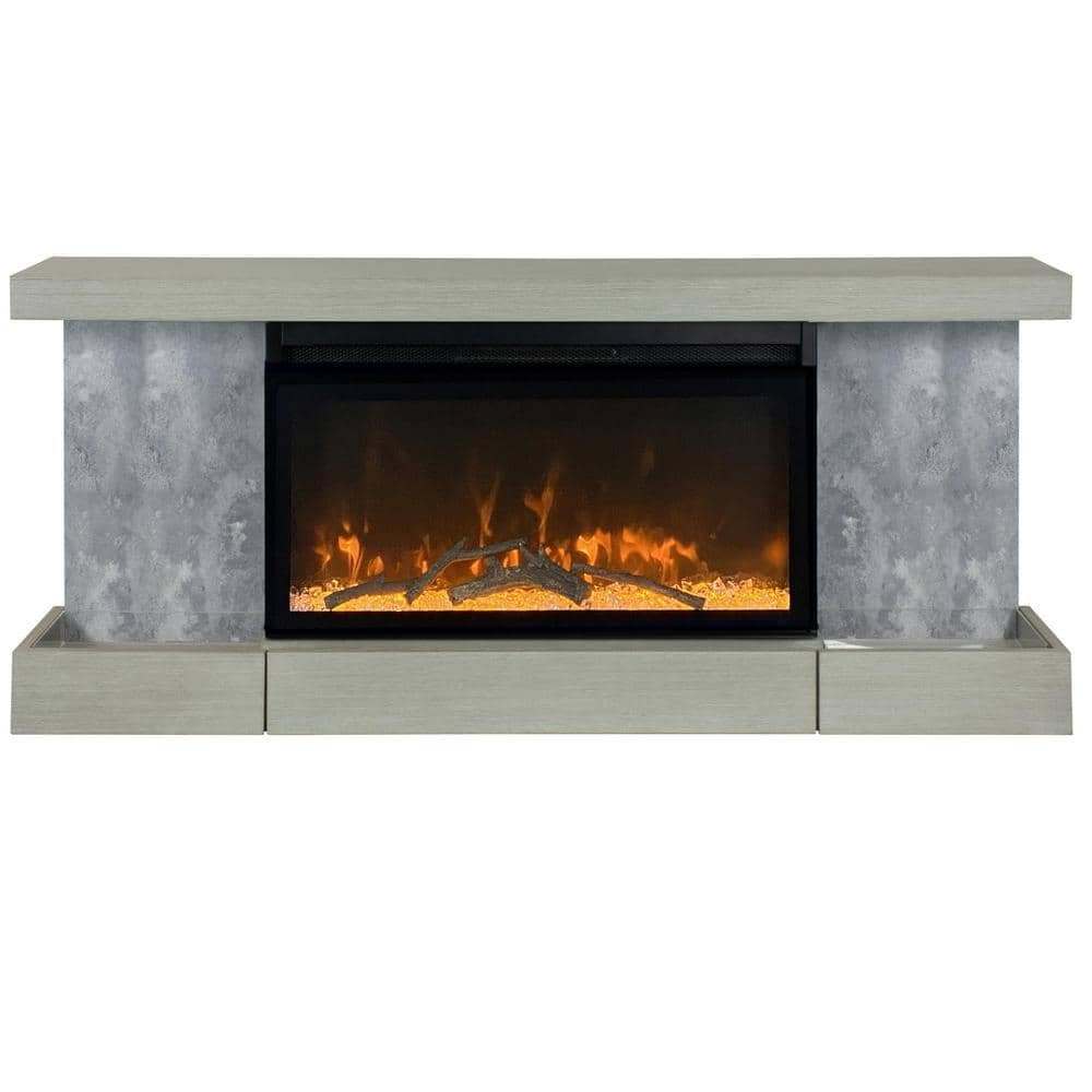 Activeflame Home Decor Series 48 in. Fireplace Cap-Shelf Mantel with Lighting, Urban...