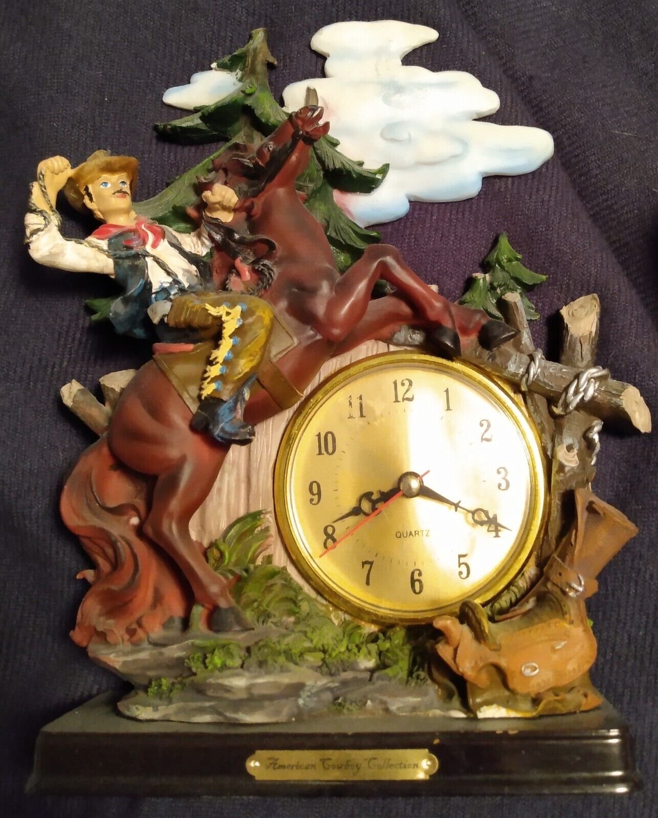 American Cowboy Collection Clock AA Battery Powered