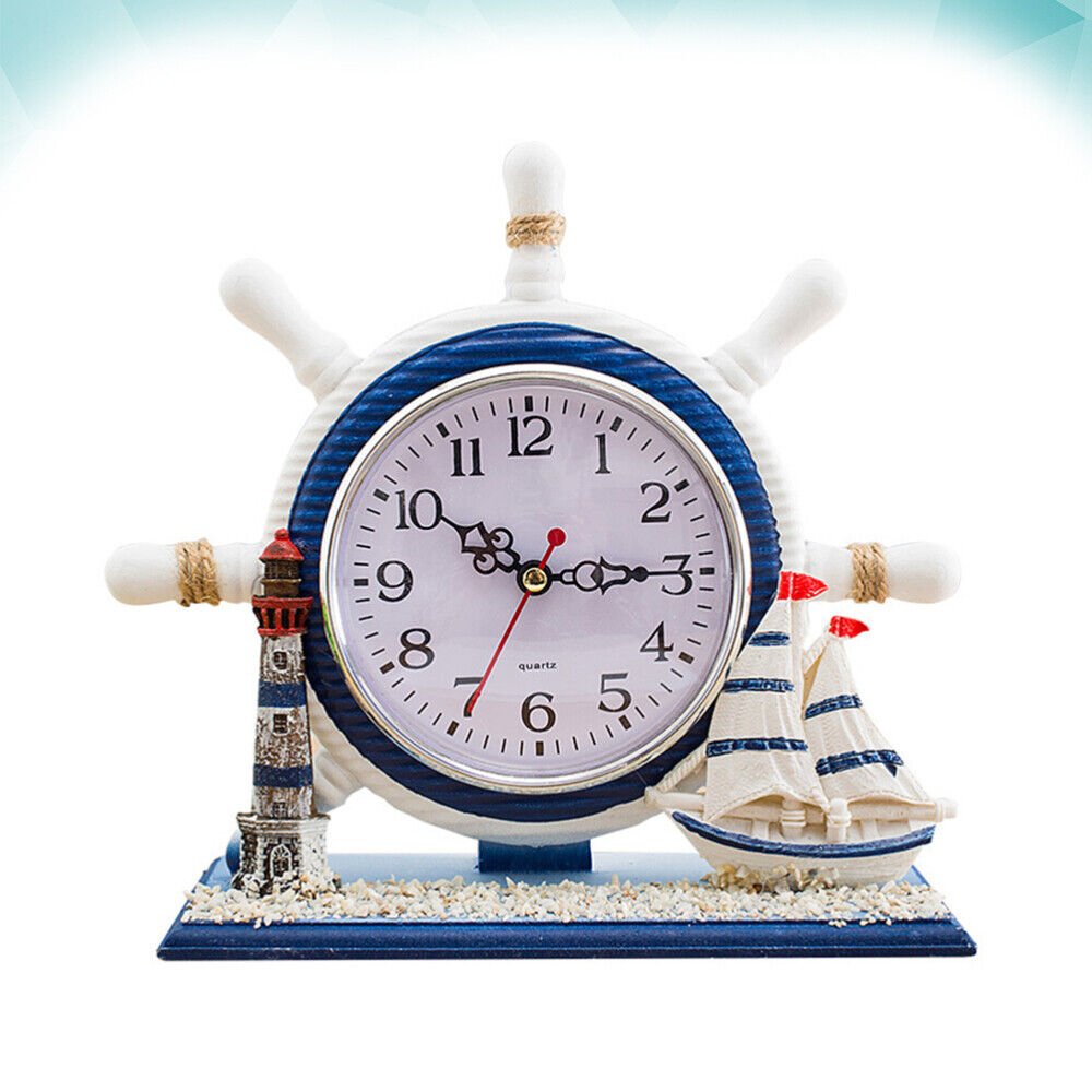 Anchor Boat Clock Bedside Clock Steering Clock Ocean Style Ornaments