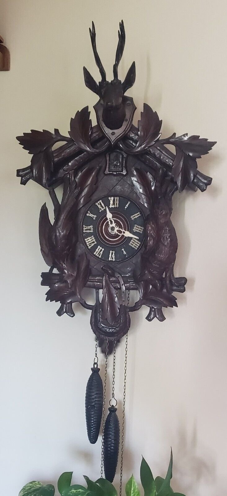 Antique Black Forest Wild Game Style G.K. cuckoo clock