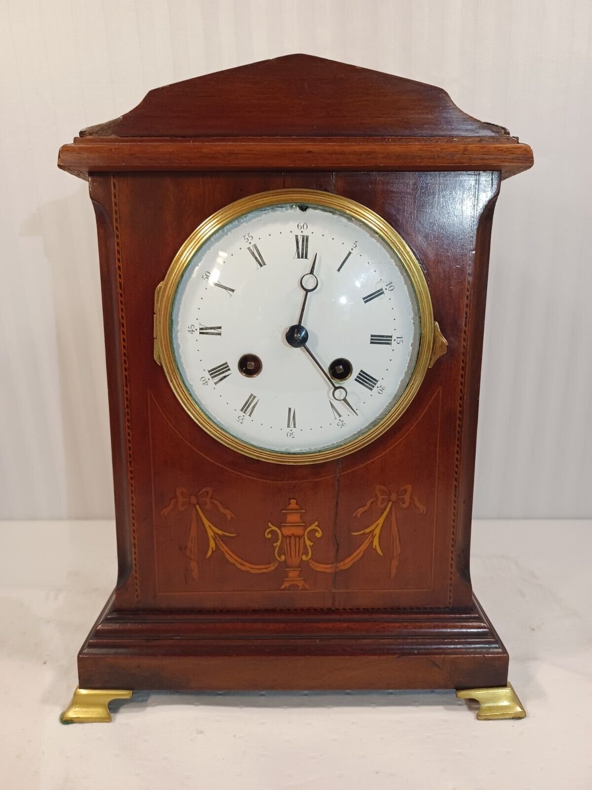 Antique French Neo-Classic Mahogany Mantle/Table Clock Circa: 1900s