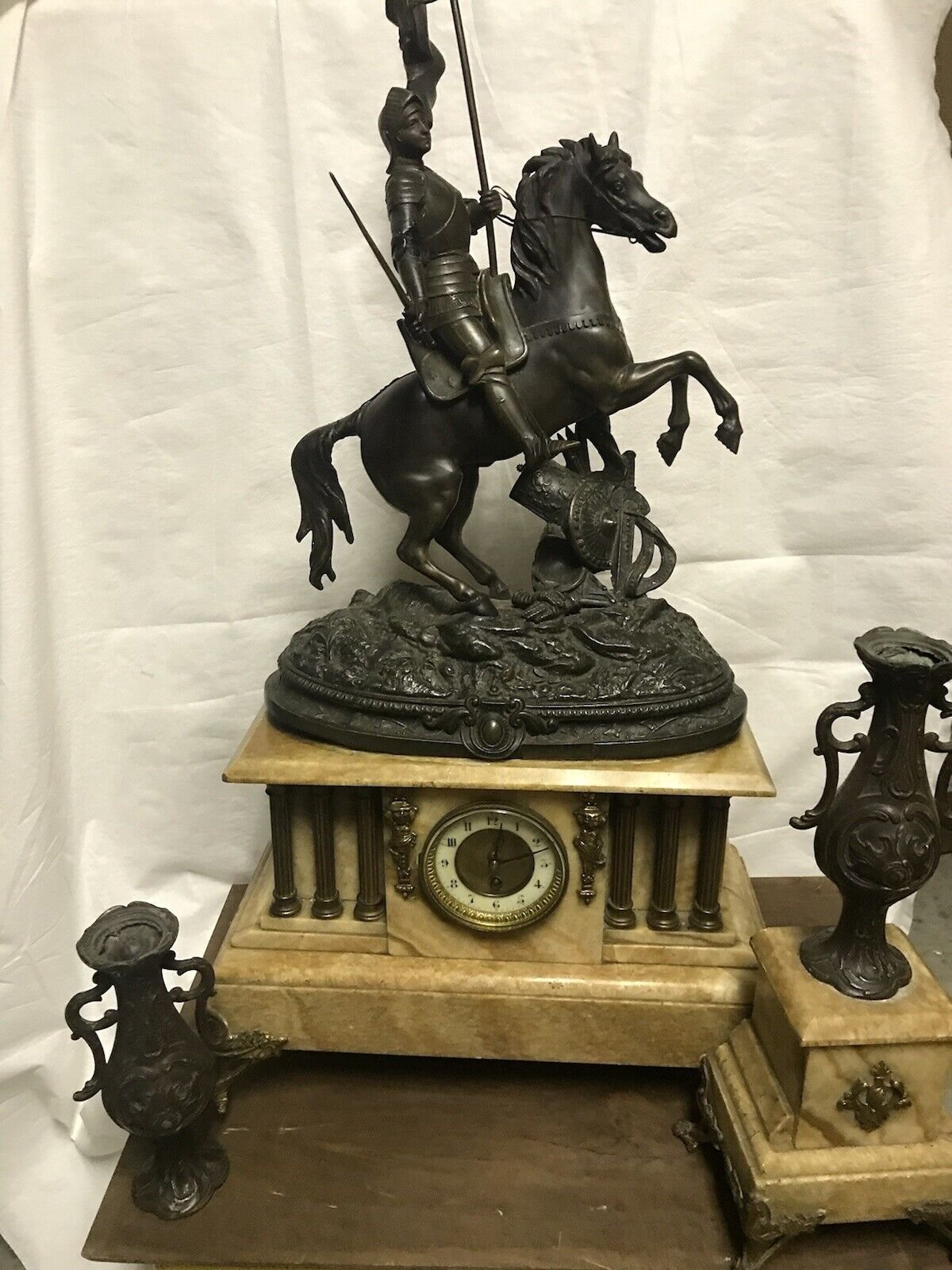 Antique French Style Marble Mantle/Table Clock by J. FRERES Circa: 1890s