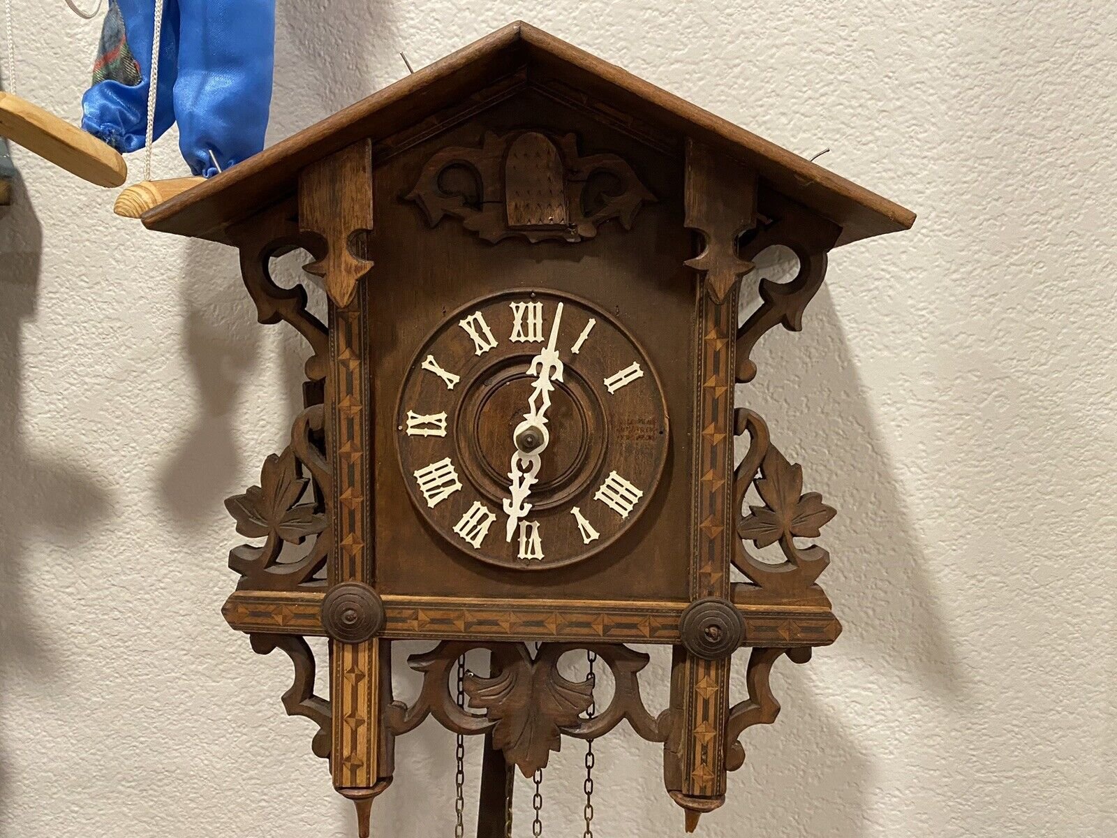 Antique German Black Forest Cuckoo Wall Clock By Gebrunder Kuner
