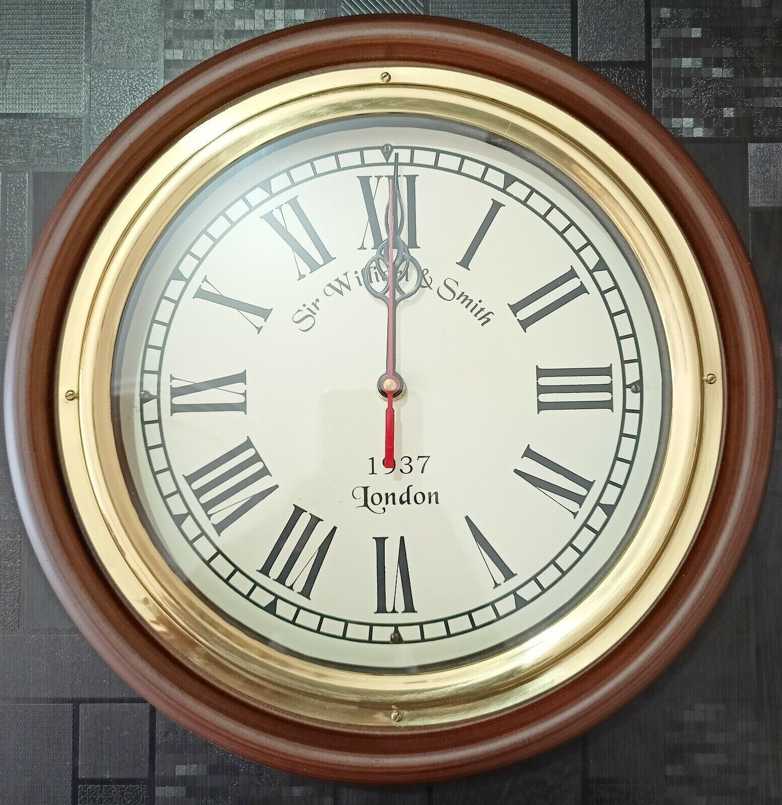 Antique Round Wooden Wall Clock Sir William Smith London Vintage Home Decorative