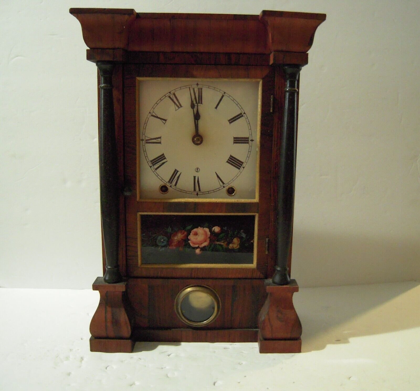 Antique Seth Thomas 8-Day Empire Mantel / Shelf Clock. Running, No Key