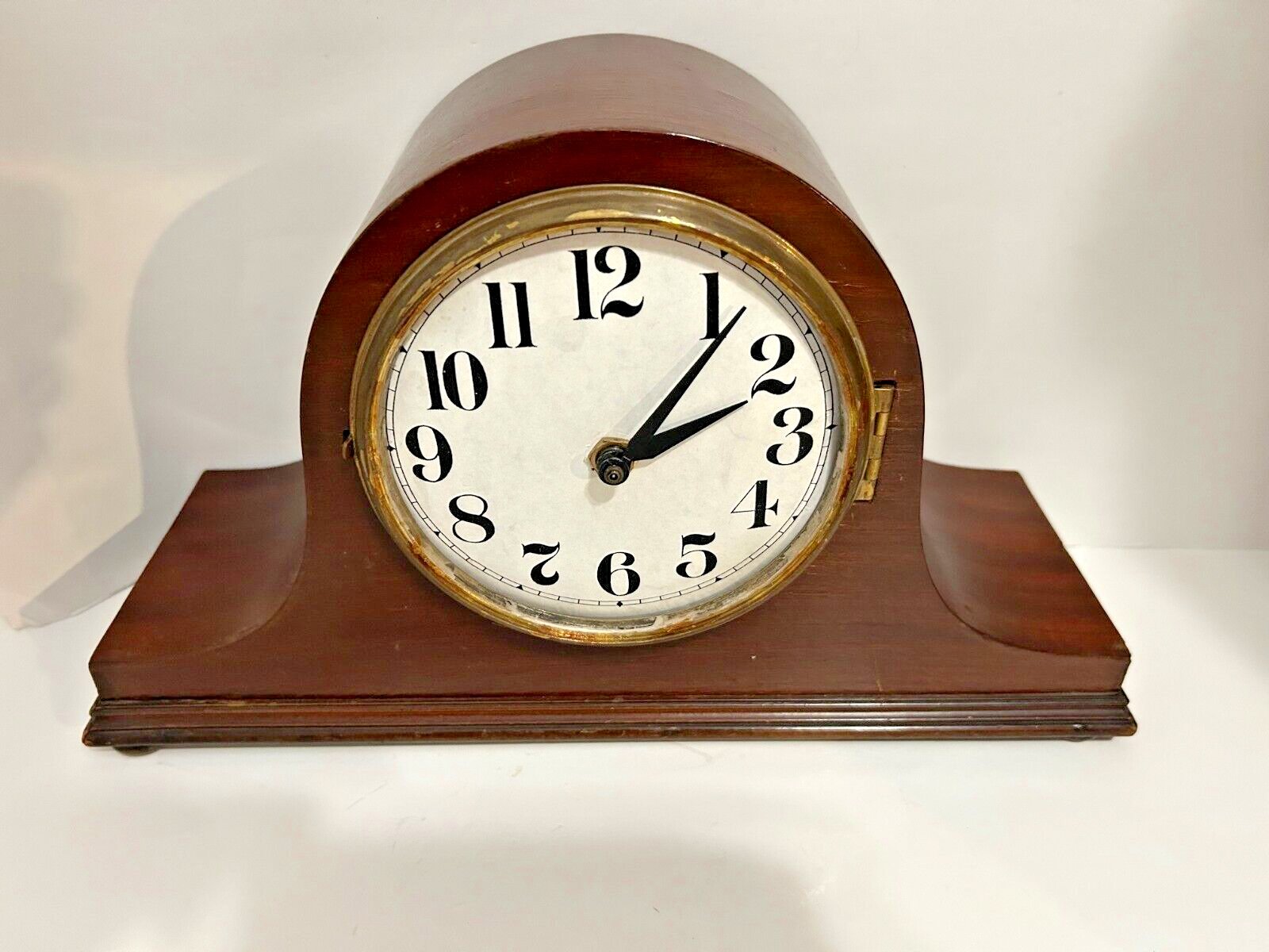 ANTIQUE / VINTAGE MAHOGANY VENEER MANTEL CLOCK CASE - AS IS - READ DESCRIPTION