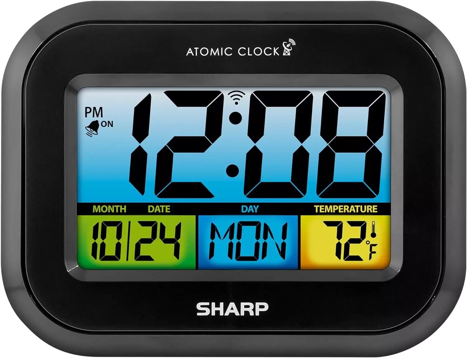 Atomic Digital Alarm Clock, Battery Operated Self-Setting Digital Wall or Desk