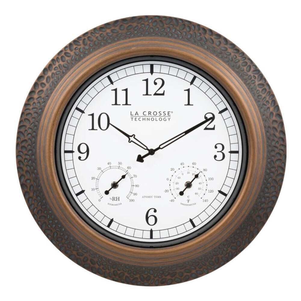 Atomic Metal Indoor/Outdoor Large 22.5" LA CROSSE Wall Clock