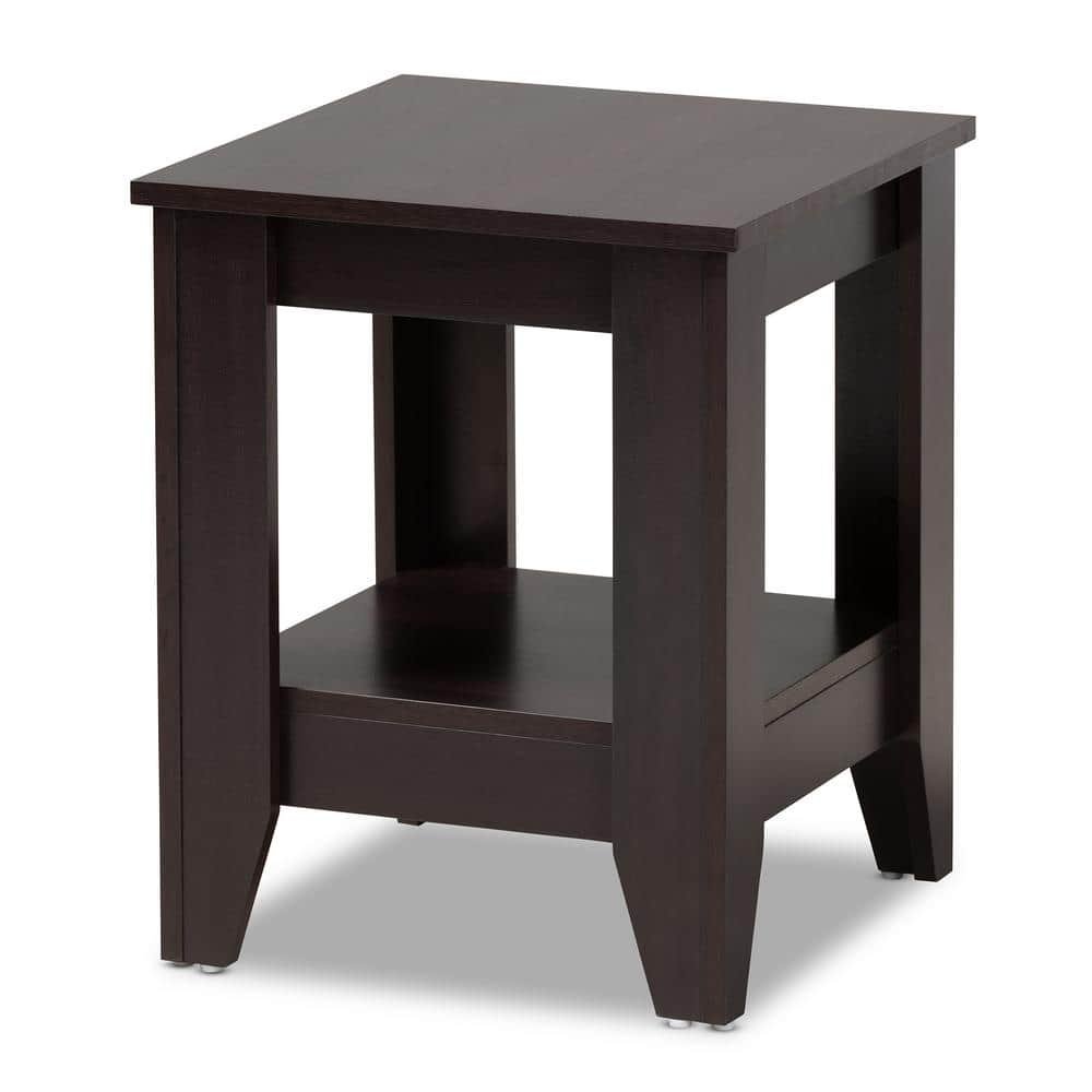 Audra Dark Brown One Shelf End Table