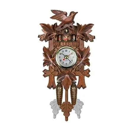 AURIGATE Traditional Black Forest Cuckoo Clock, Newly Wood Coo Coo Clock Decorative Wall Clock with