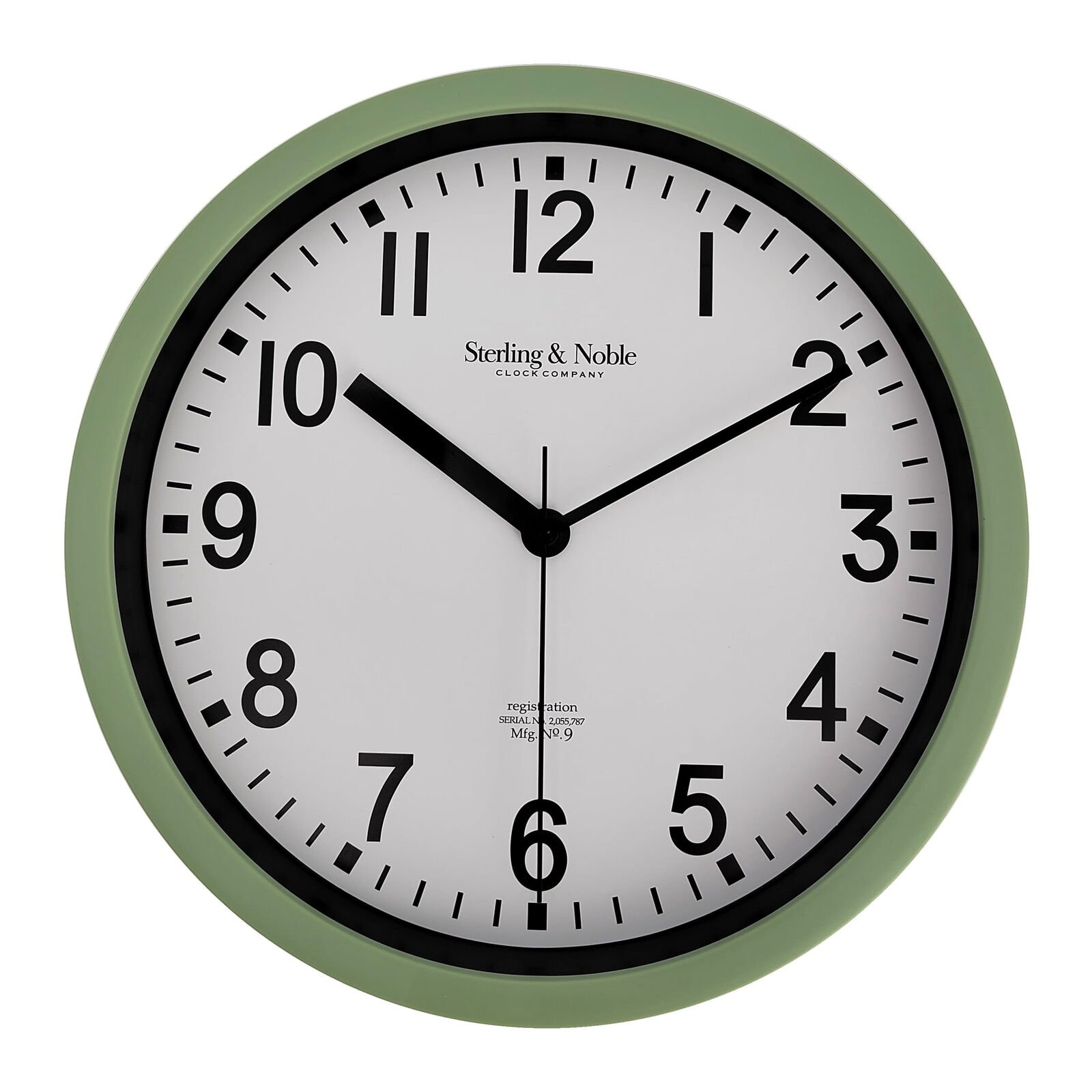 Basic Indoor 8.78" Sage Analog Round Modern Wall Clock