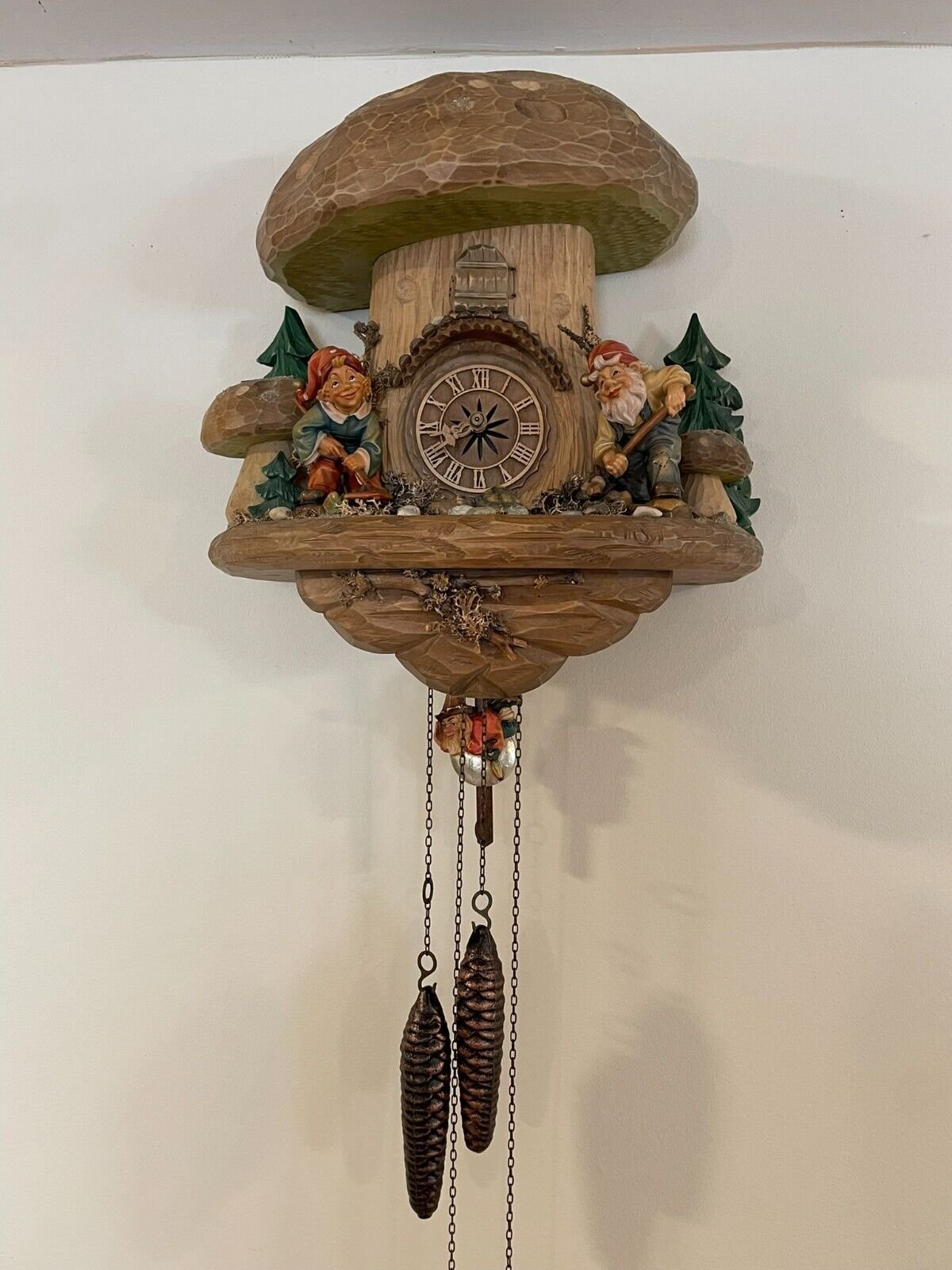 Beautiful Mushroom German Cuckoo Clock