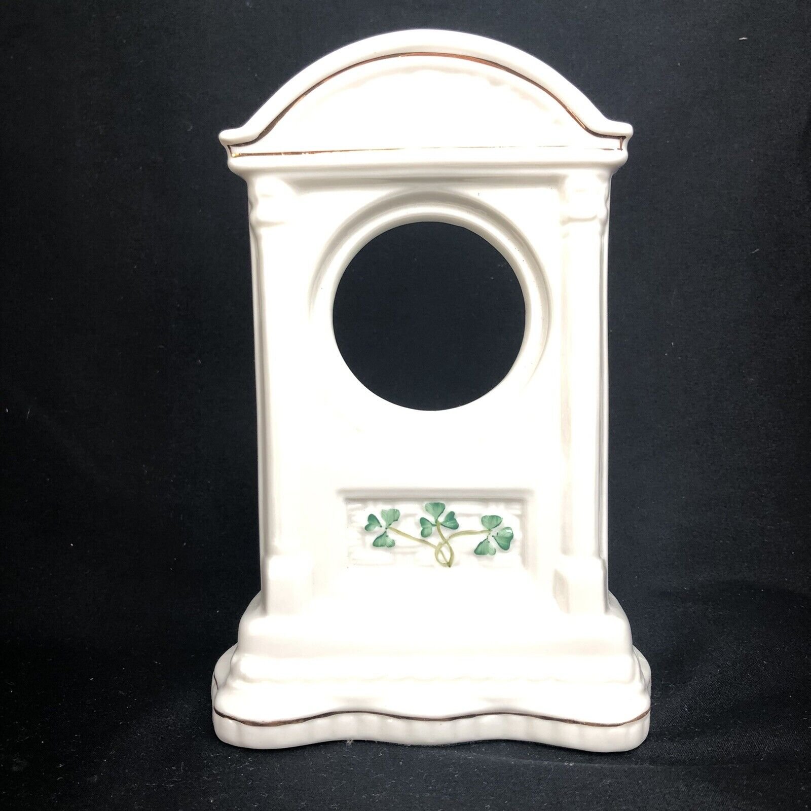 Belleek Glenveigh Mantel Shamrock Porcelain Clock Porcelain Ireland
