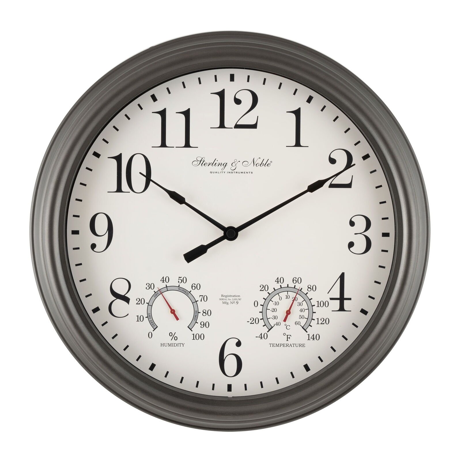 Better Homes & Gardens 15.5" Indoor/Outdoor Gray Round Analog Wall Clock
