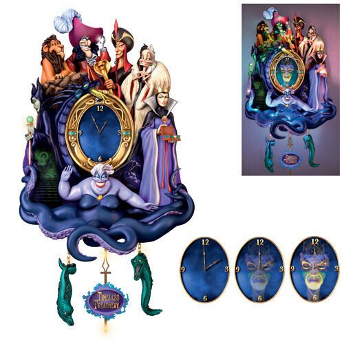 Bradford Exchange Disney Classic Villains Timeless Treachery Cuckoo Clock