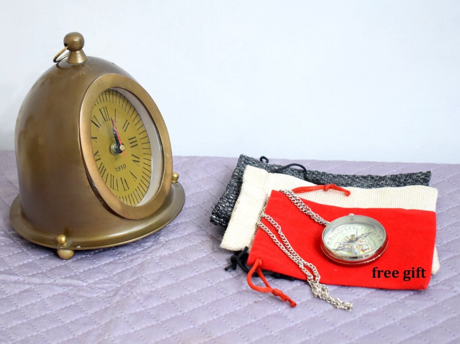 Brass Desktop Clock Antique Table Clock Desk Clock Modern Desk Clock W Free Gift