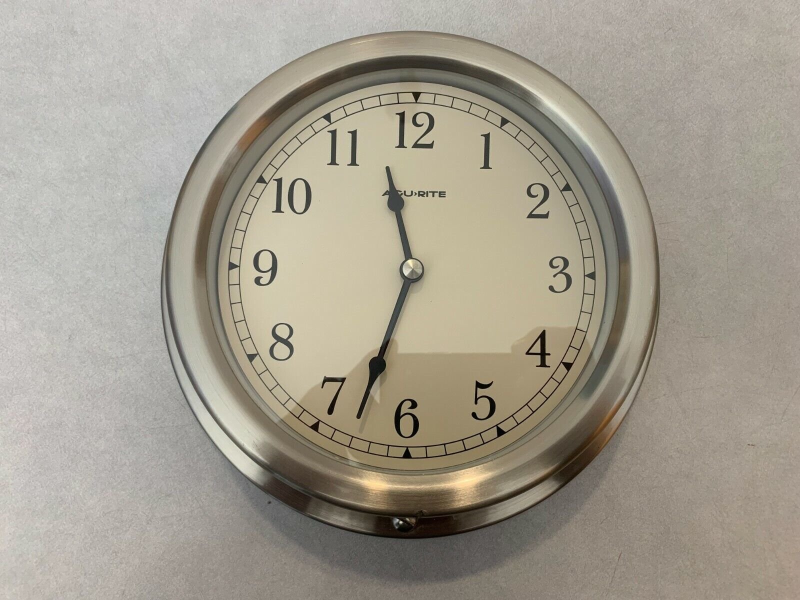 Brushed Aluminum Porthole Wall Clock - 7" Face and 9" Back