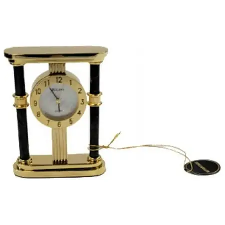 Bulova B 0583 Green Marble Mini Mother Pearl Executive Collector Desk Clock photo