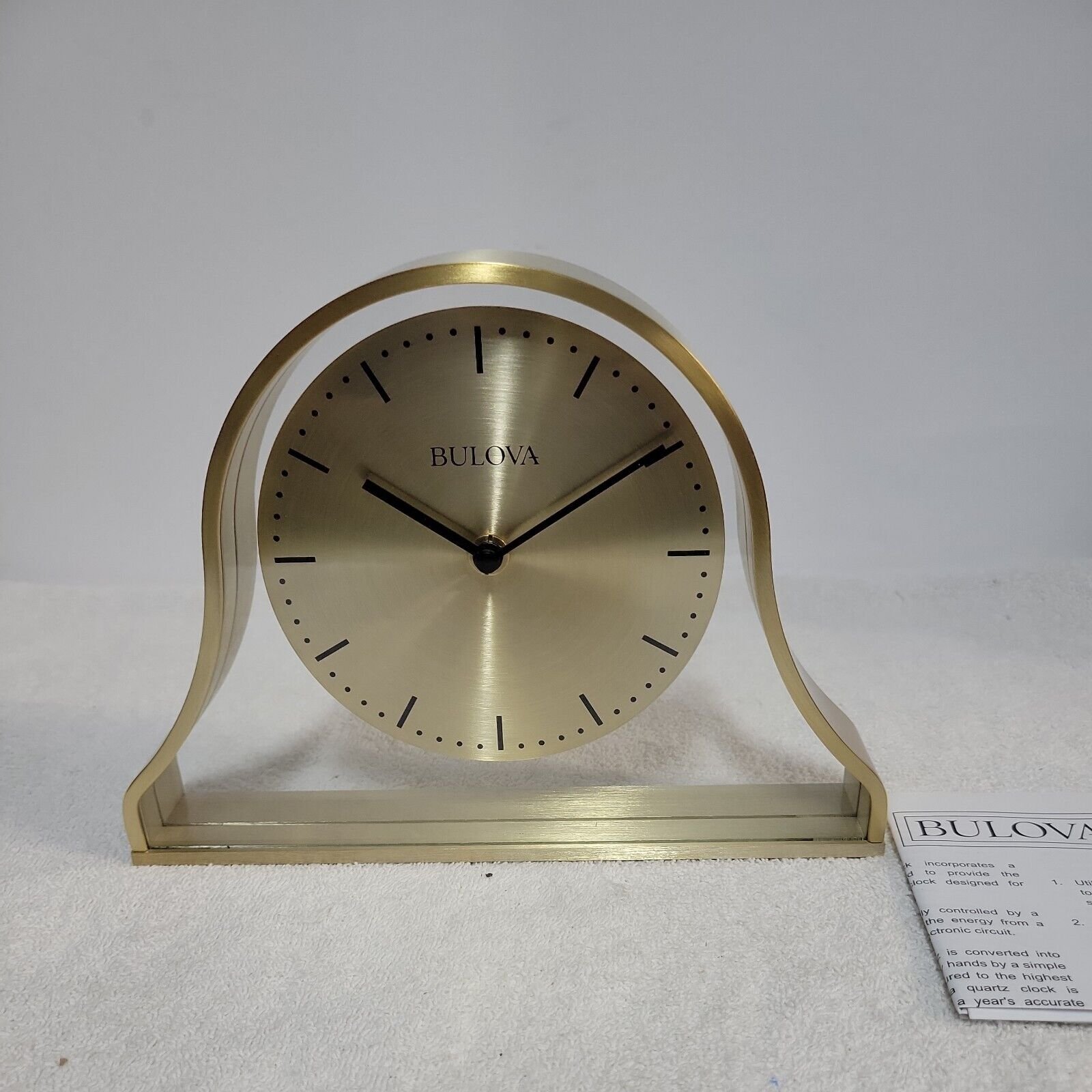 Bulova B1863 Skeleton Mantel Clock Brass frame