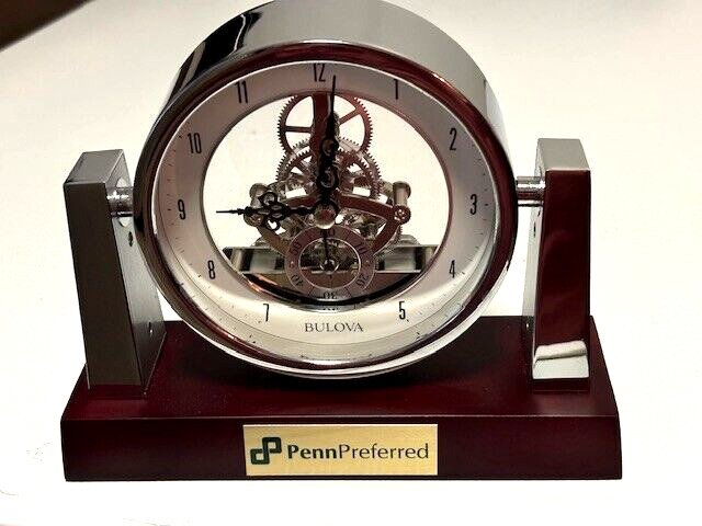 Bulova B7520 Largo Clock Dark Mahogany Finish Engraving Plate