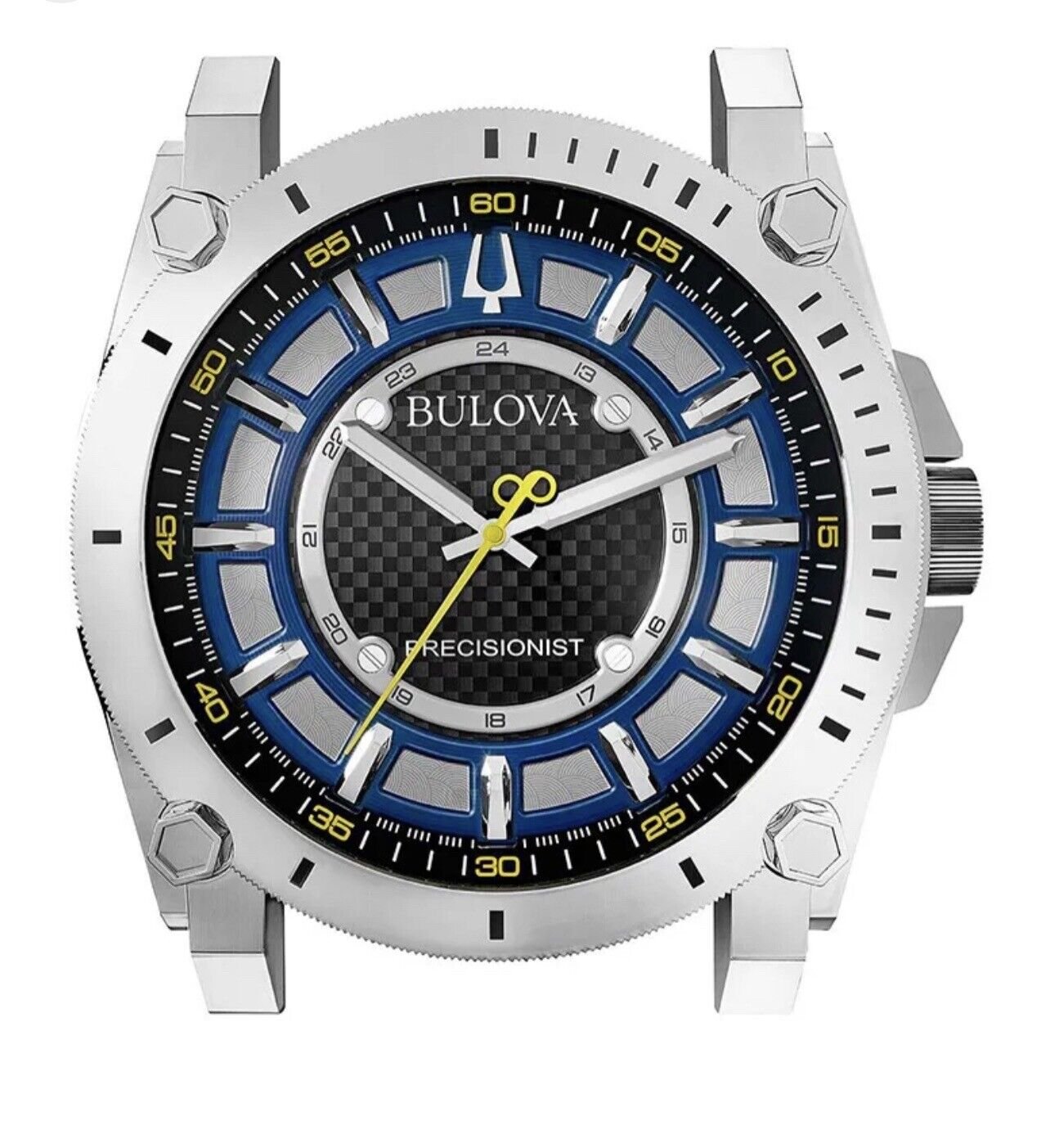 Bulova Precisionist Analog Quartz Chrome Finish Case Wall Clock C9888