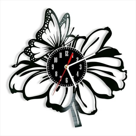 Butterfly Vinyl Record Wall Clock Retro style Wall clock Silent Home Decor Unique Art Special Home Accessories Creative Personality Gift