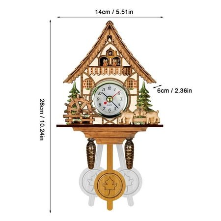 Clocks for BedroomCuckoo Cuckoo Wall Clock Chime Alarm Clock Retro Clock Wooden Living Room Clock