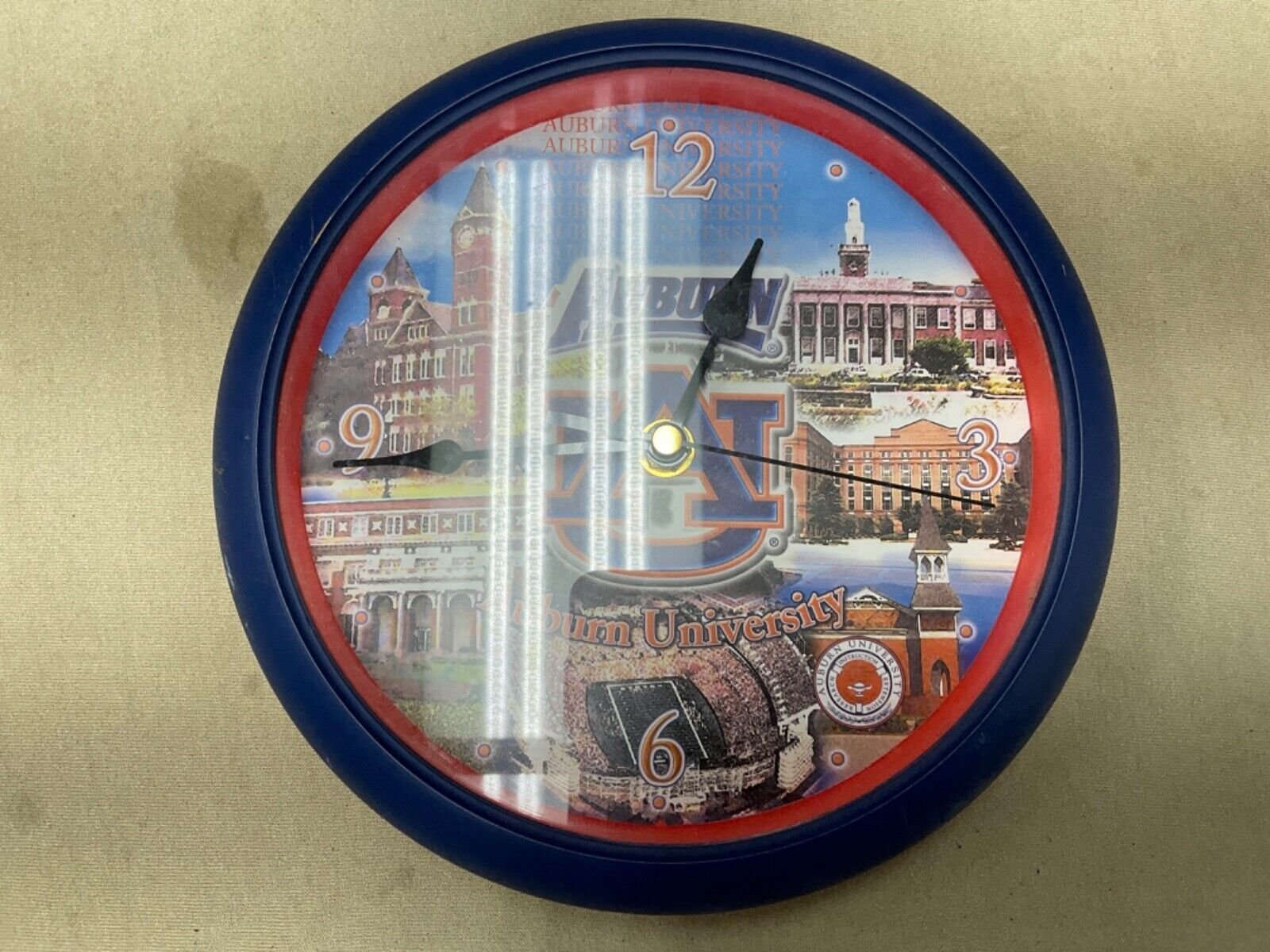 COLLEGIATE COLLECTION AUBURN UNIVERSITY 12" WALL CLOCK (USED & IN WORKING CONDI)
