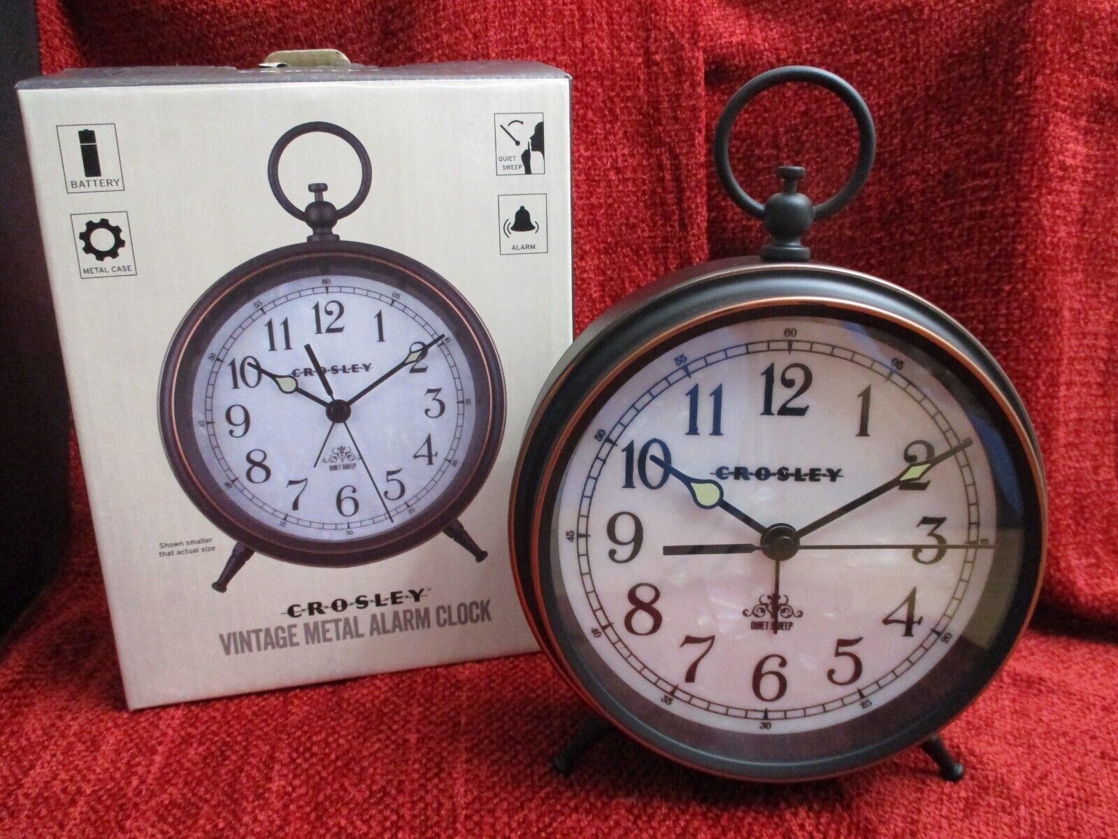 Crosley Vintage Metal Alarm Clock - New!