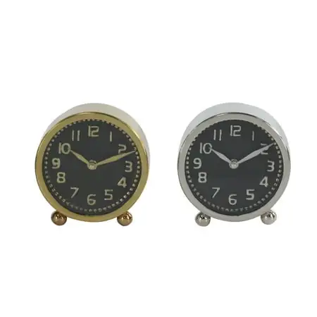 Dec Mode 6 Multi Colored Stainless Steel Clock with Black Clock Faces, Set of 2 photo