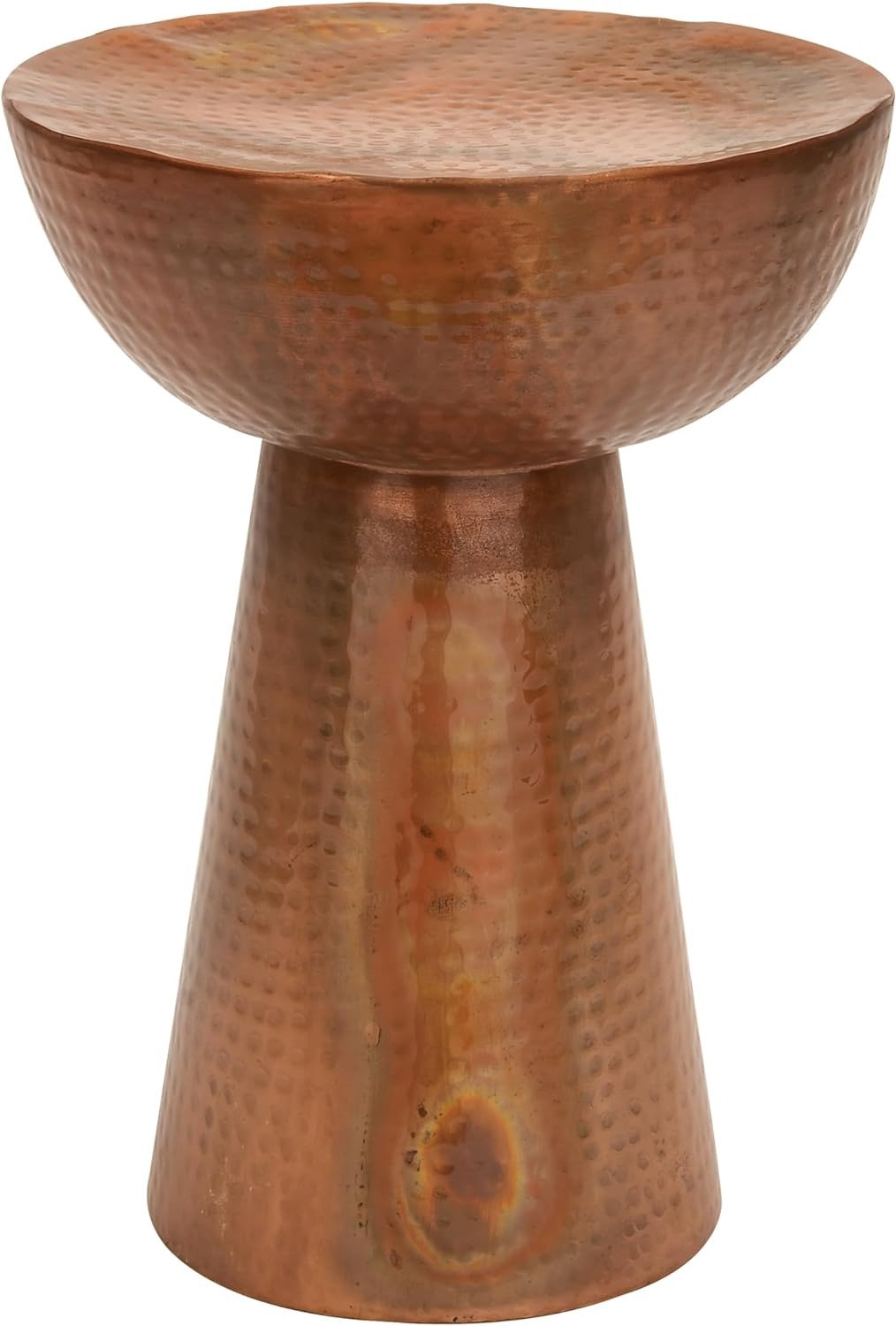 Deco 79 Vintage Metal Round Accent Table, 14" x 14" x 20", Copper