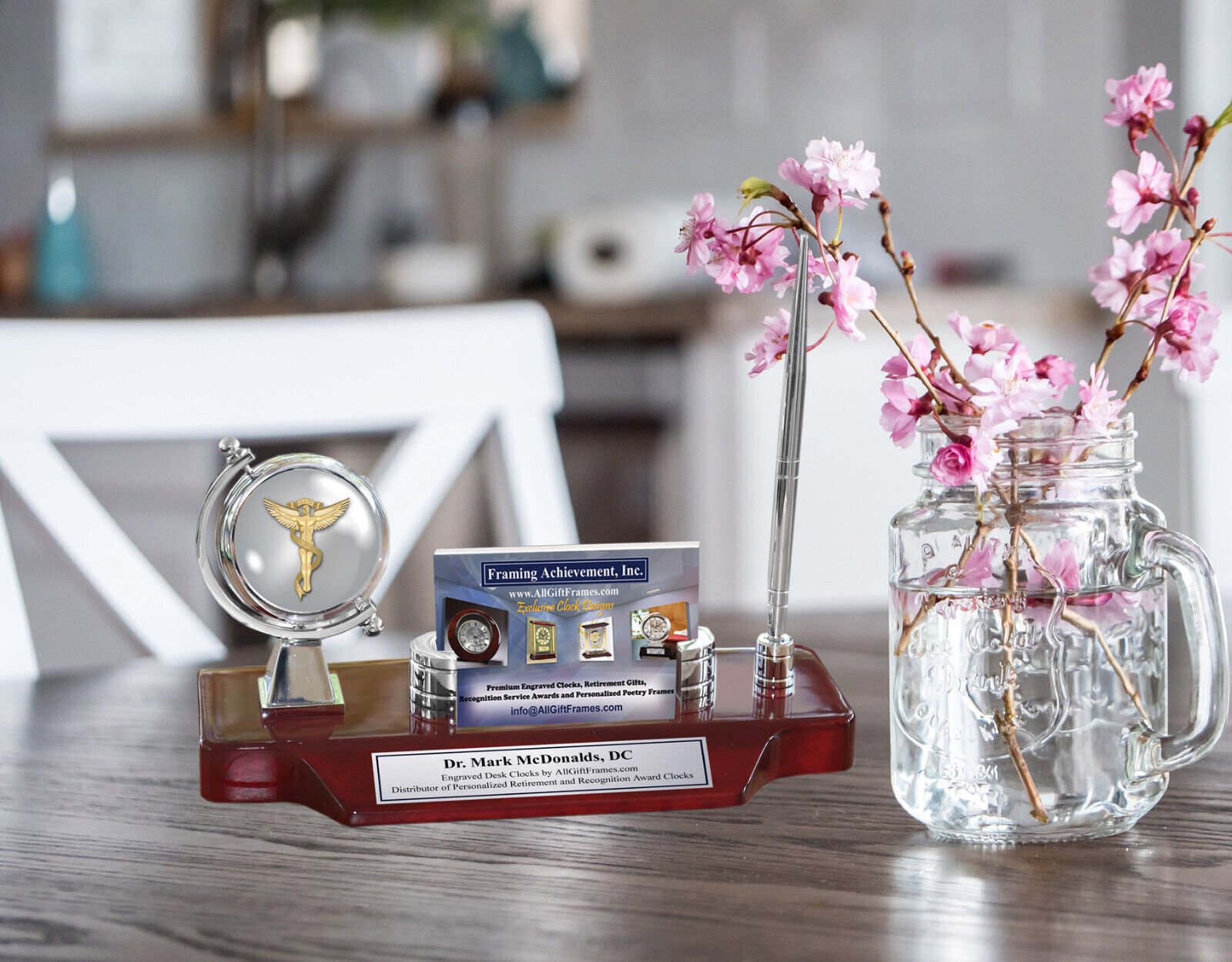 Doctor Chiropractic Gift Nameplate Desk Engraved Clock Graduation Chiropractor