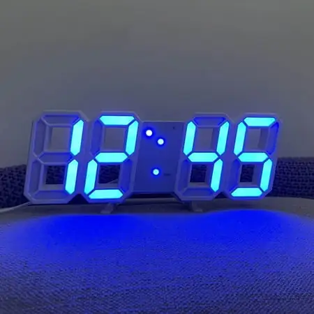 EJWQWQE LED Digital Clock Wall Deco Glowing Night Mode Adjastable Electronic Table Clock Wall Clock