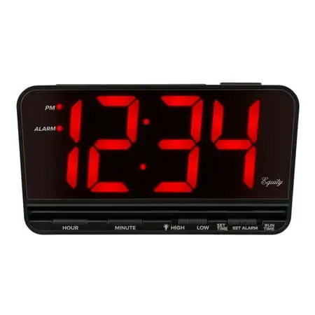Equity by La Crosse 30402 Extra Large Equity by La Crosse 30402 Extra Large 3 In. Red LED Electric Alarm Clock with High/Low settings