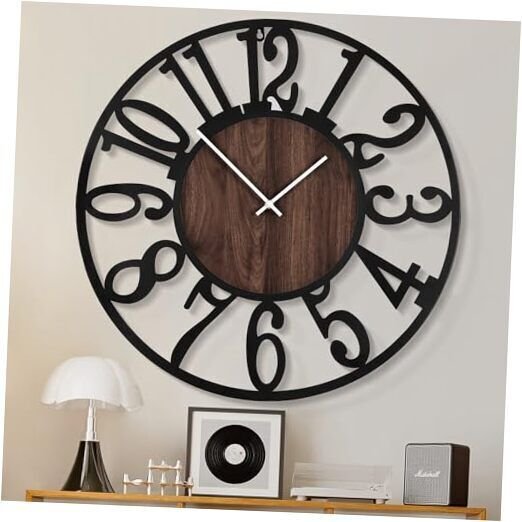 Extra Large Wall Clocks for Living Room Decor- 32 Inch Black-arabic Numerals