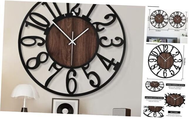 Extra Large Wall Clocks for Living Room Decor- 32 Inch Black-arabic Numerals
