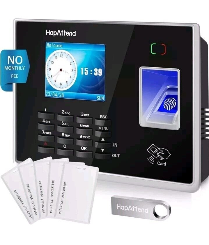 Fingerprint Time Clocks for Employees Small Business Automatic Calculate Hours