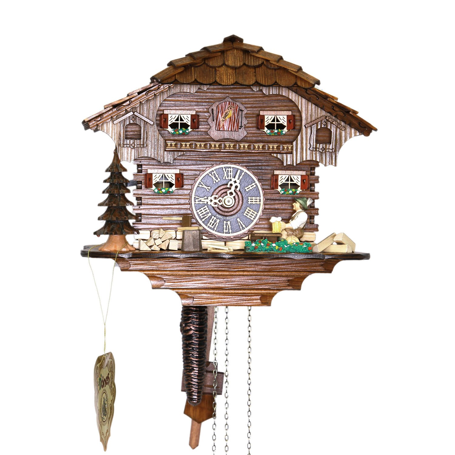 Genuine 10" Black Forest Cuckoo Clock 1 Day Chalet 14-10