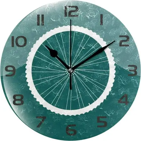 GZHJMY 10 In Wall Clock, Bike Wheels PVC Silent Non Ticking Battery Operated Accurate Home
