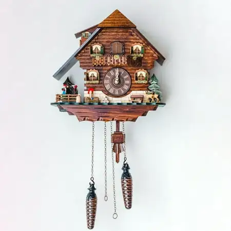 Hermle 19 " Brown and Green Deer Cuckoo Wall Clock photo Hermle 19 " Brown and Green Deer Cuckoo Wall Clock photo