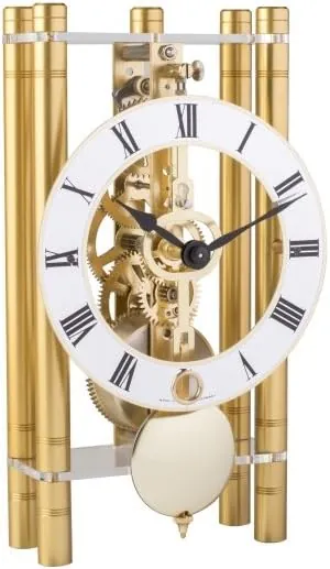 Hermle 23020500721 Mikal Rectangular Table Clock Gold Hermle 23020500721 Mikal Rectangular Table Clock Gold with a Roman Metal Dial & Brass Pendulum image