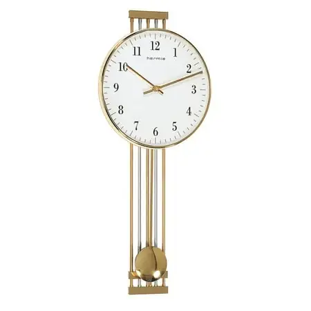 Hermle 23 " Gold and White Pendulum Hermle 23 Gold and White Pendulum Wall Clock image