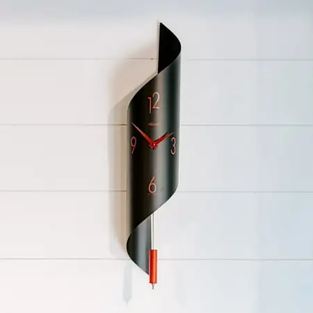Hermle 27 " Black and Red Pendulum Wall Clock photo Hermle 27 " Black and Red Pendulum Wall Clock photo