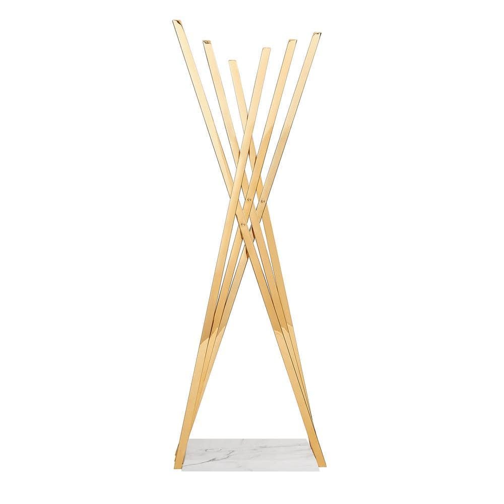 Hinda Gold Rack Abstract Shape, 6-Hooks