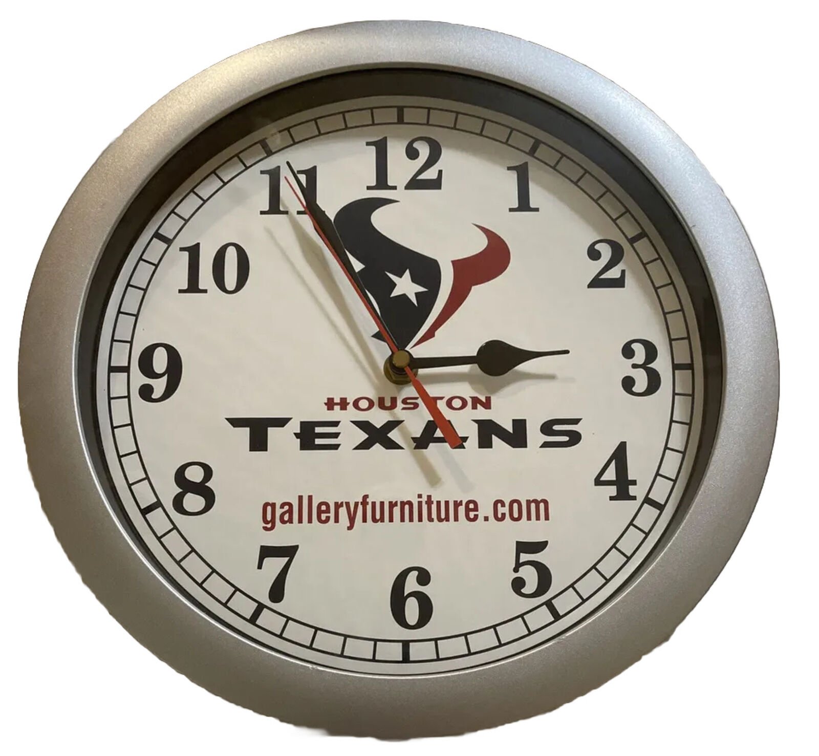 Houston Texans Wall Clock Gallery Furniture AA Battery 11.5”
