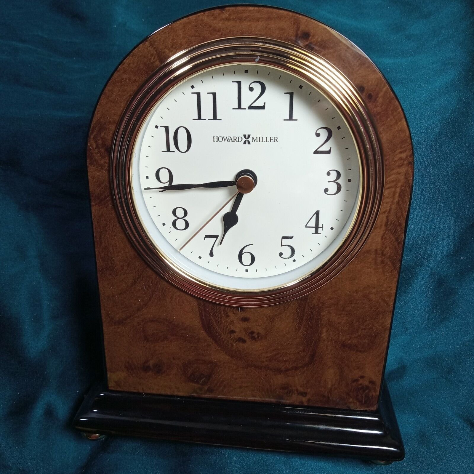 Howard Miller 645-576 Bedford Walnut Burl Finish Wood Tabletop Quartz Clock