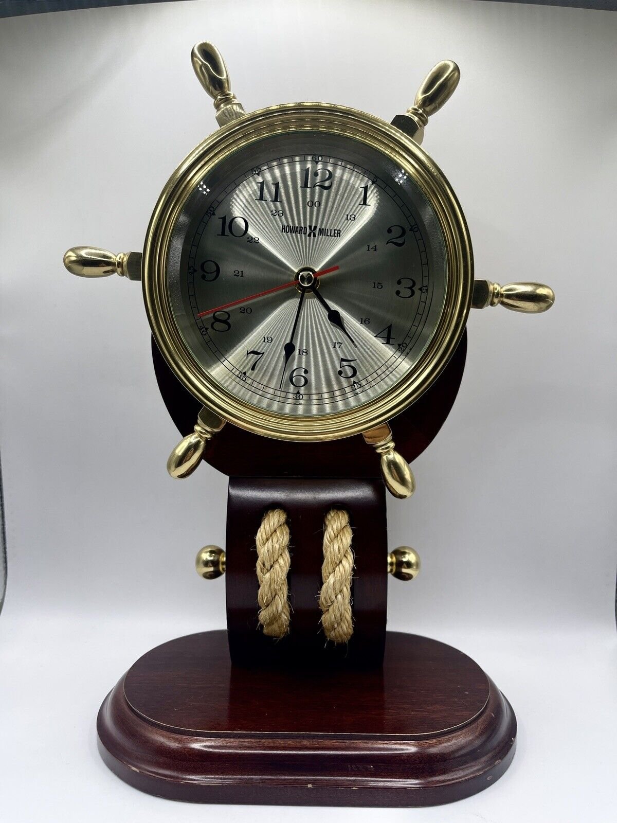 Howard Miller Britannia Table Clock 613467 Weather & Maritime Ship's Wheel Clock